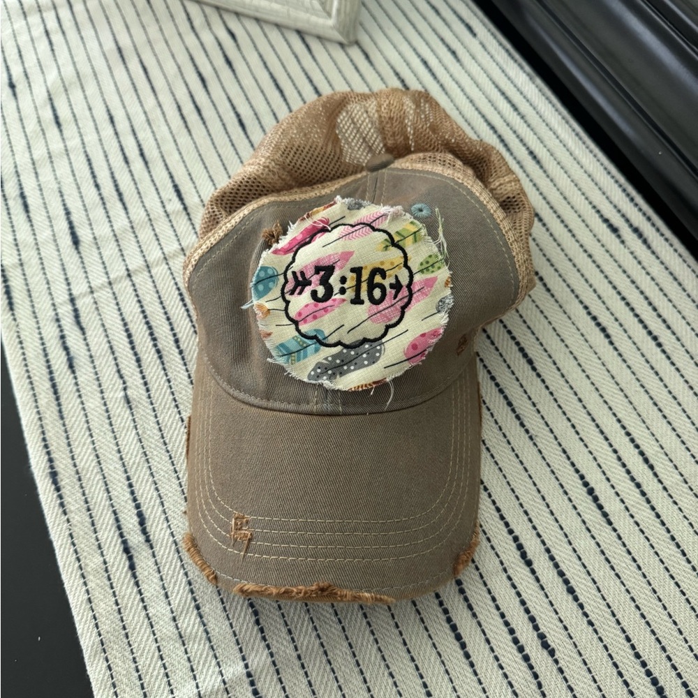John 3:16 patch distressed hat
